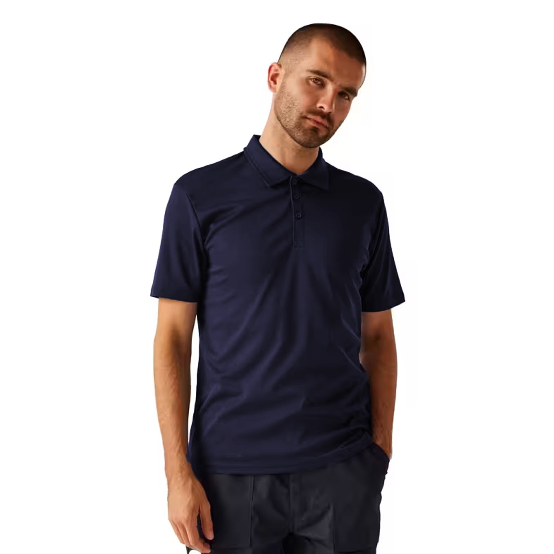 Navy - Side - Regatta Professional Mens Plain Polo Shirt