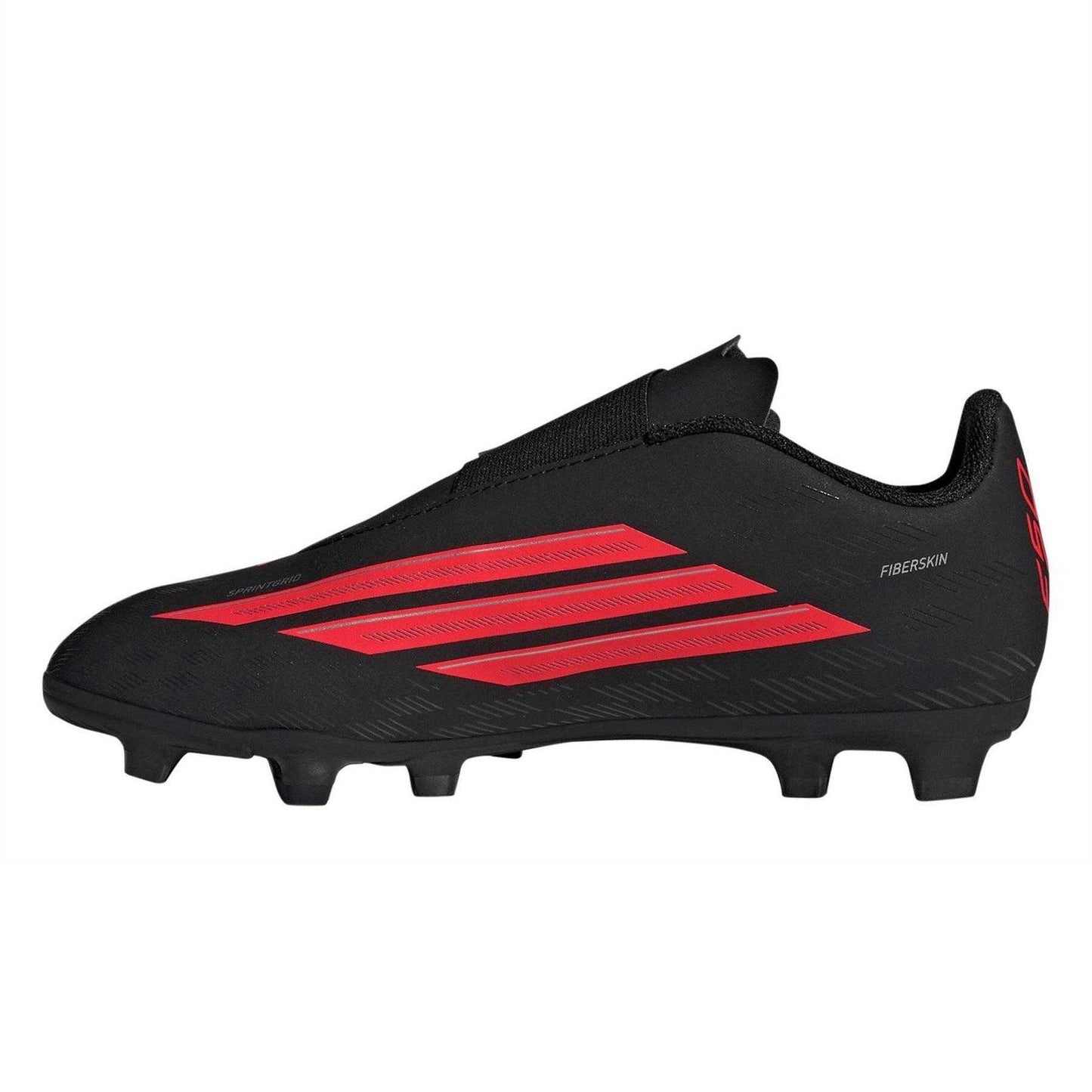 Black-Red - Side - Adidas Childrens-Kids F50 Club Astro Turf Trainers