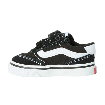 Black-White - Back - Vans Childrens-Kids VanAct Brooklyn Canvas Trainers