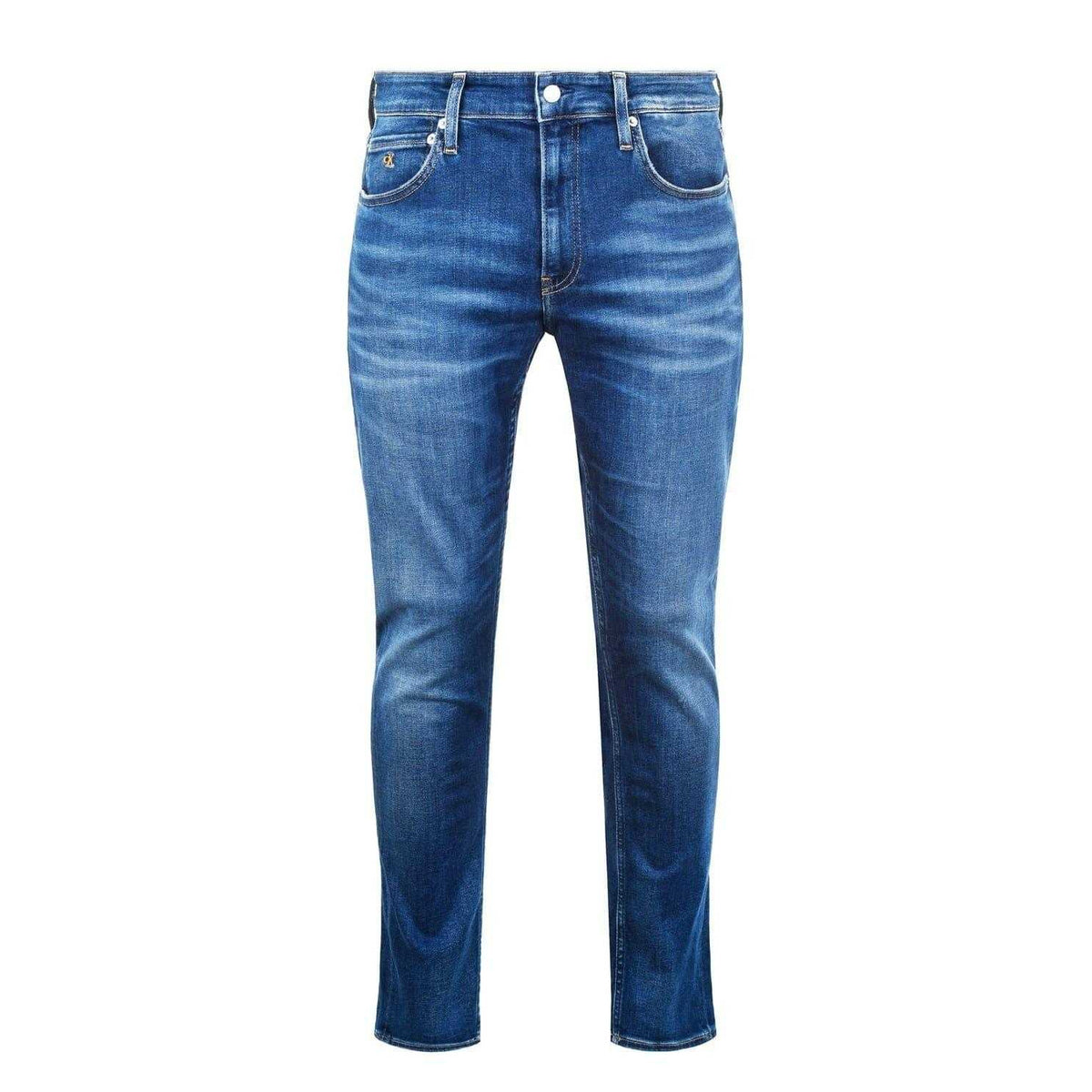 Mid Blue - Front - Calvin Klein Mens Slim Jeans