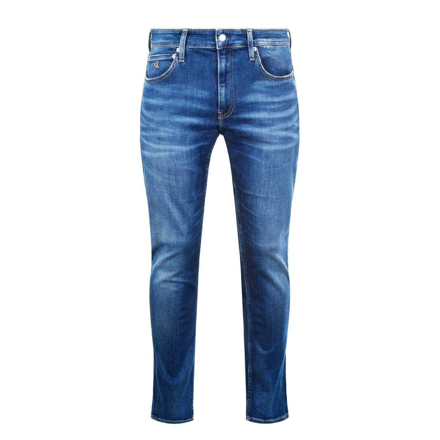 Mid Blue - Front - Calvin Klein Mens Slim Jeans
