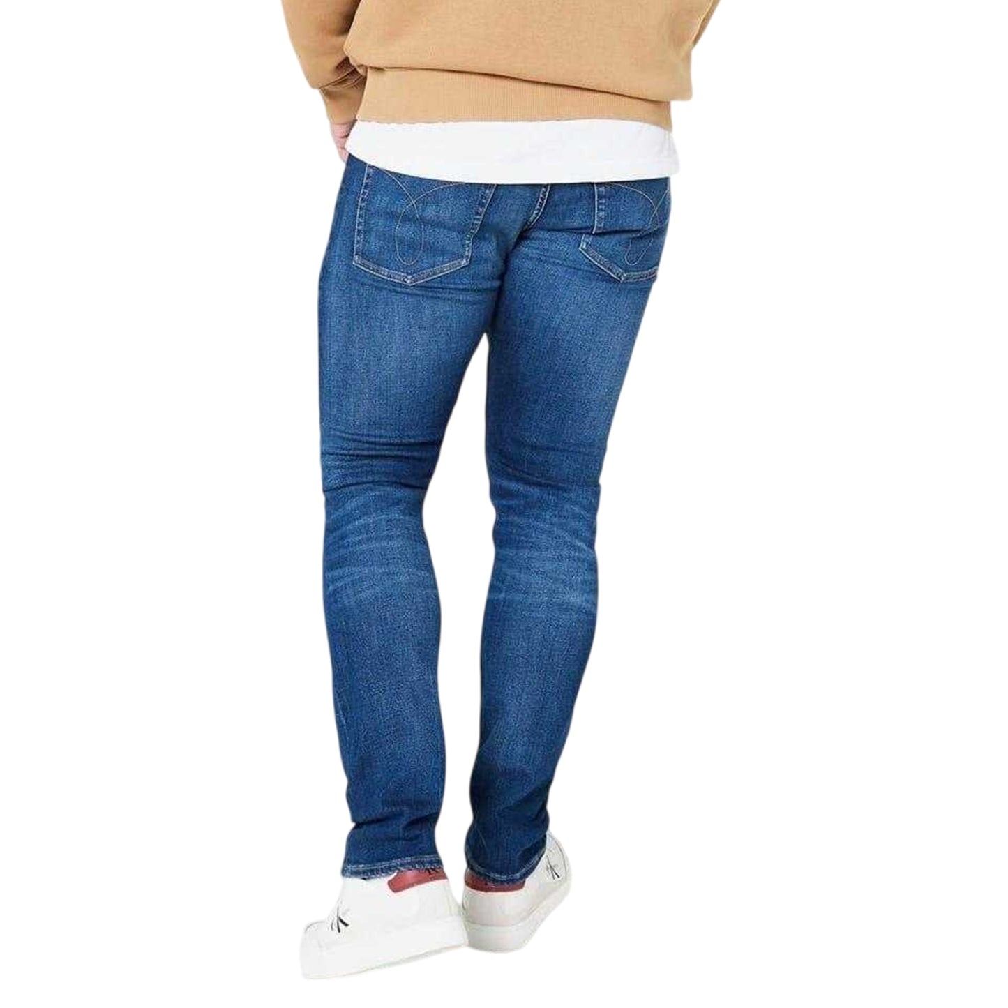 Mid Blue - Back - Calvin Klein Mens Slim Jeans