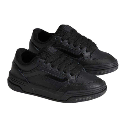 Black - Side - Vans Childrens-Kids Ward Suede Flat Trainers