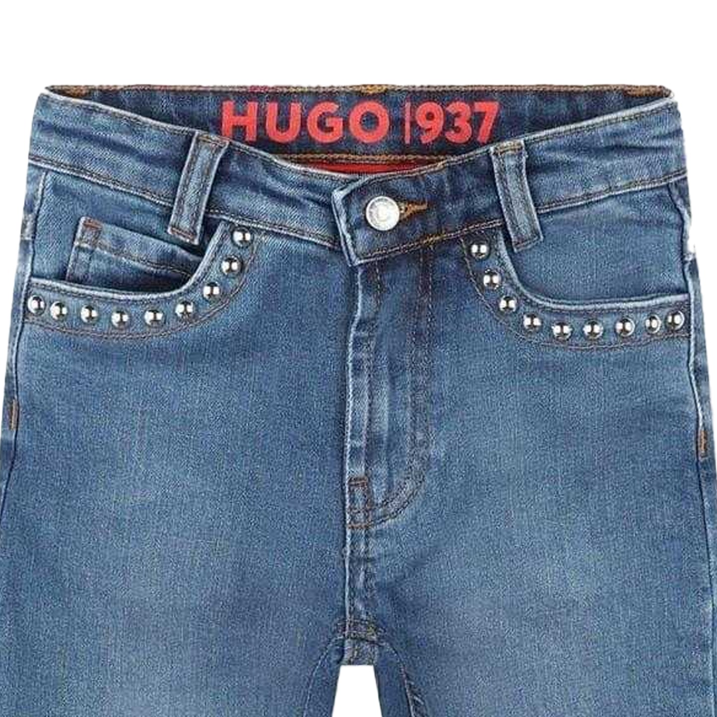 Blue Denim - Side - Hugo Boys Denim Plain Jeans