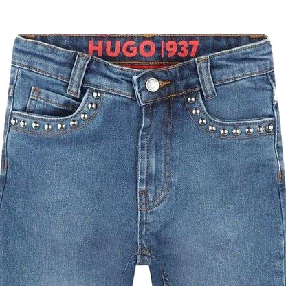Blue Denim - Side - Hugo Boys Denim Plain Jeans