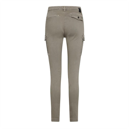 Beige - Back - Replay Womens-Ladies Slim Cargo Jeans