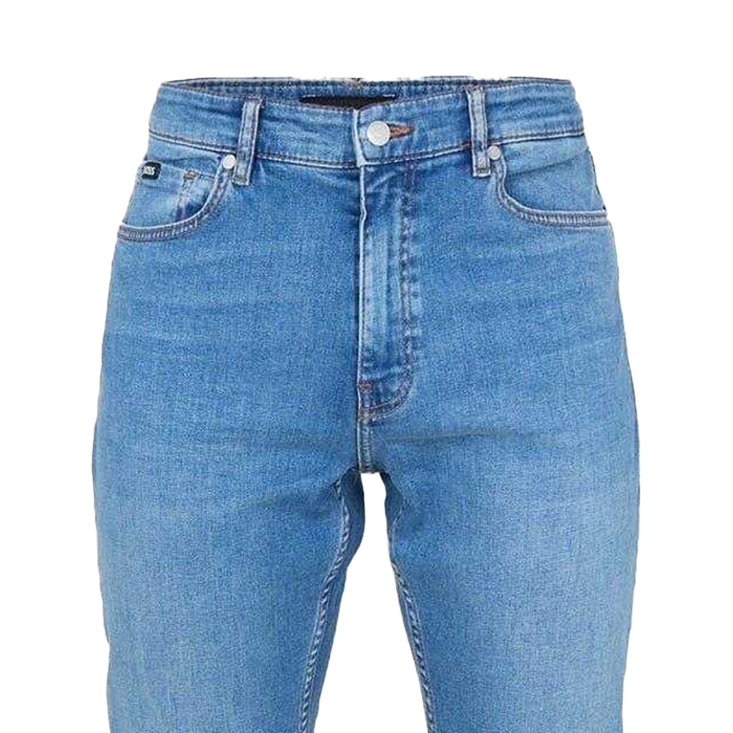 Turquoise-Aqua - Back - Boss Mens Delano 5 Pockets Slim Jeans