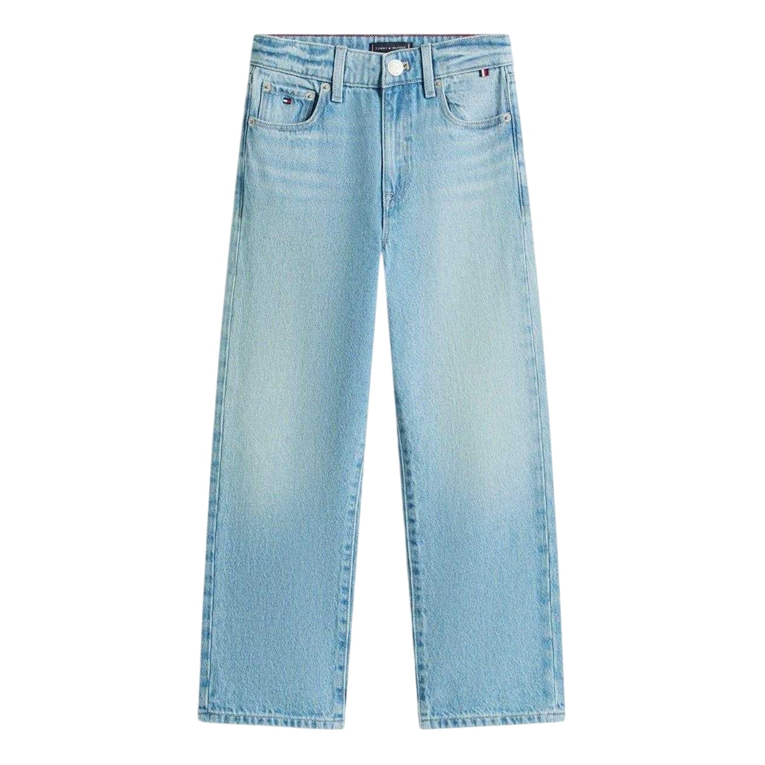 Light Denim - Front - Tommy Hilfiger Boys Mid Rise Wide Leg Jeans