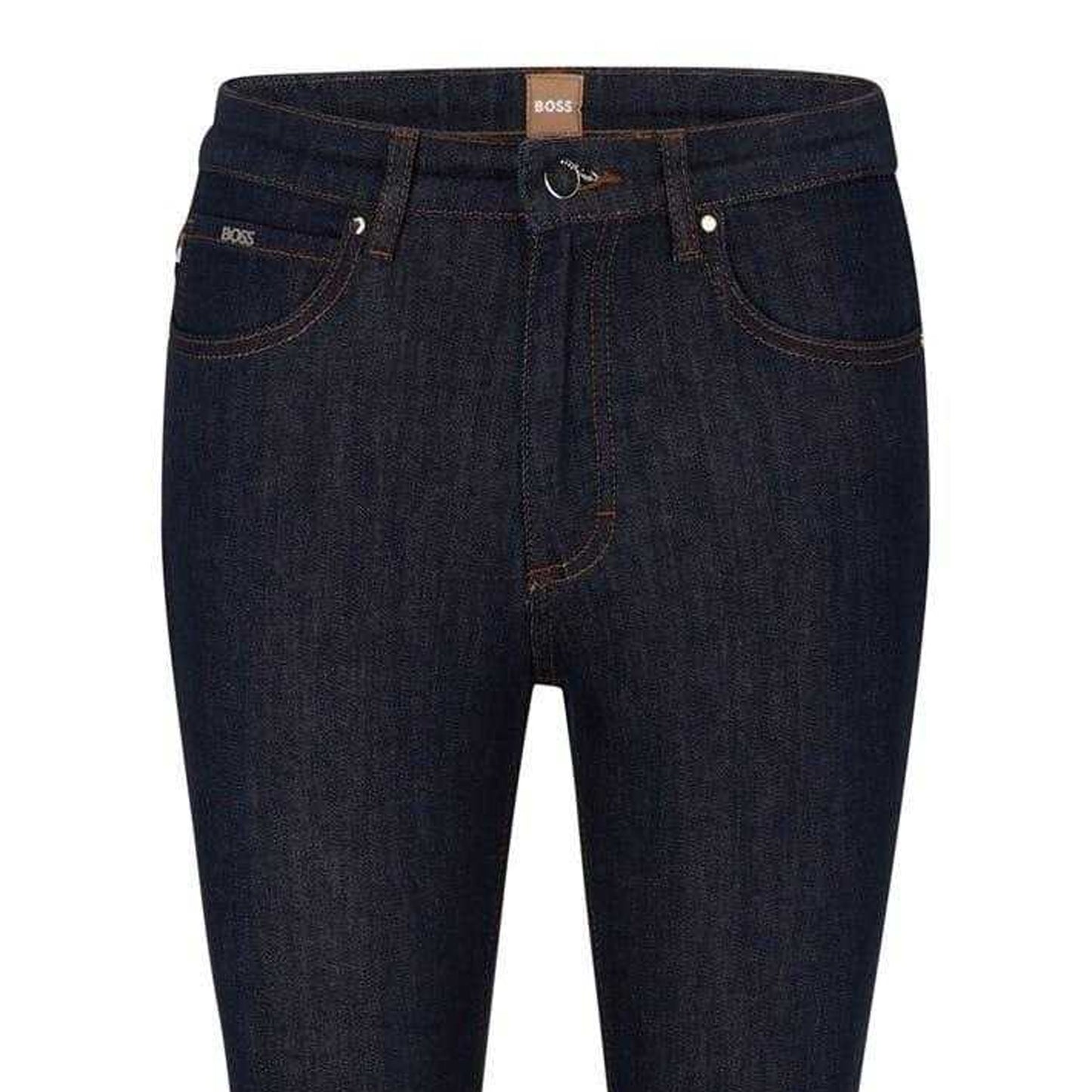 Blue - Back - Boss Womens-Ladies Jackie 5 Pockets Slim Jeans