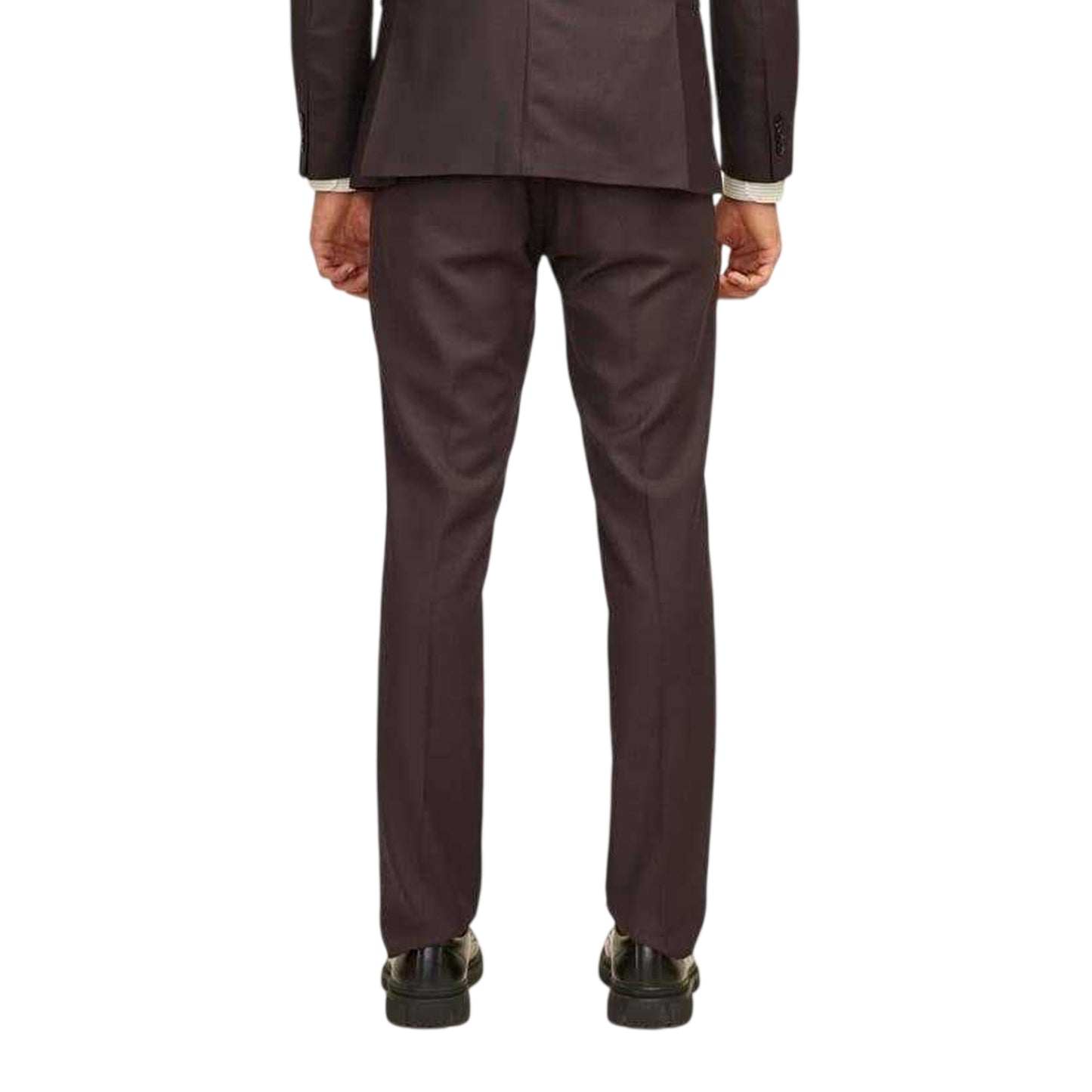 Brown - Back - Jack And Jones Mens Solaris Straight Leg Slim Formal Trousers