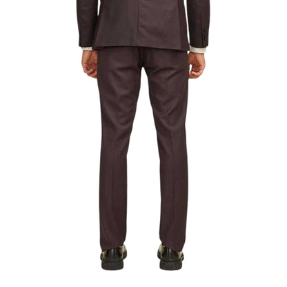 Brown - Back - Jack And Jones Mens Solaris Straight Leg Slim Formal Trousers