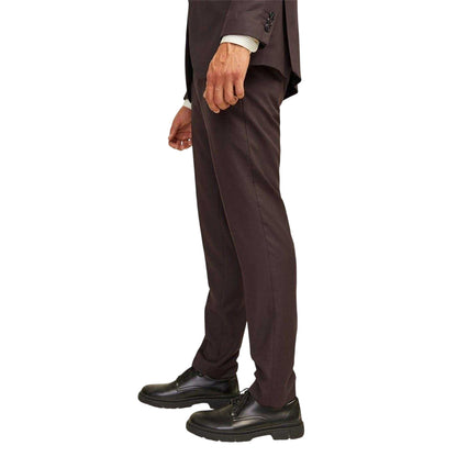 Brown - Side - Jack And Jones Mens Solaris Straight Leg Slim Formal Trousers
