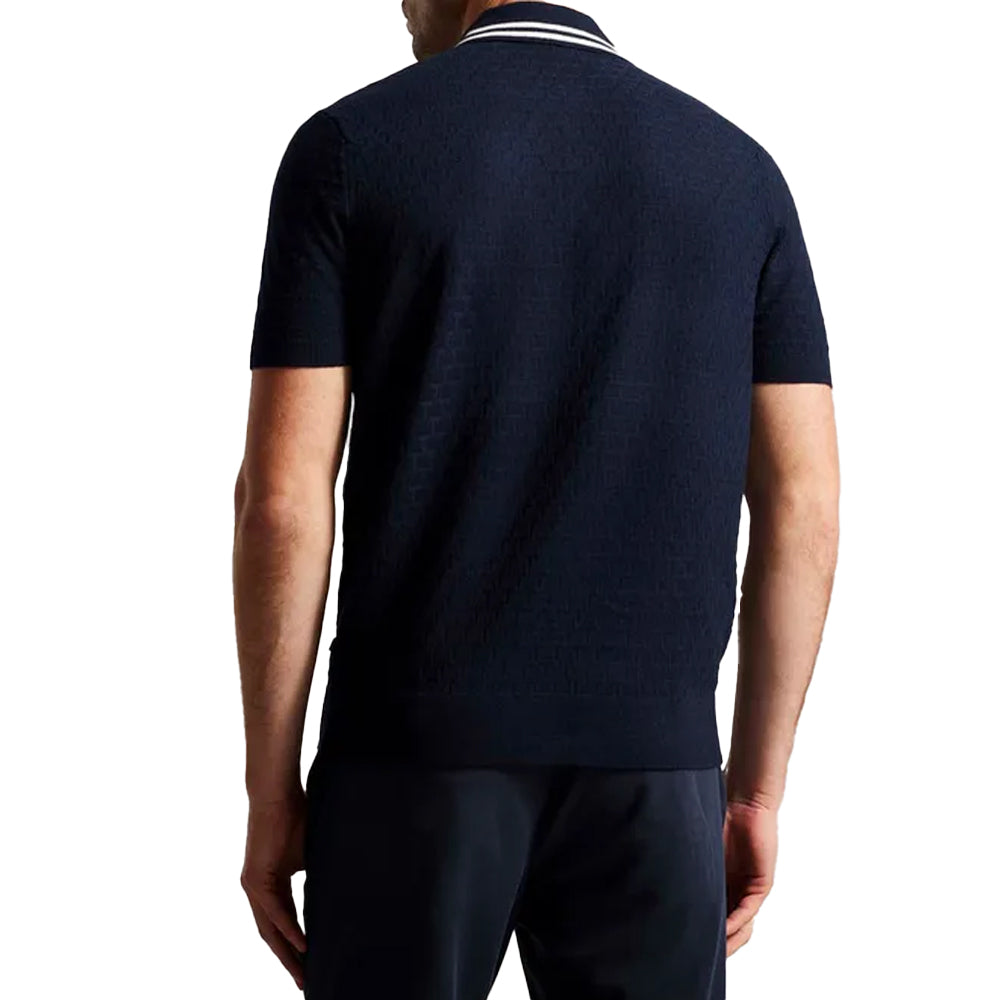 Navy - Back - Ted Baker Mens Mahana T-Stitched Regular Polo Shirt