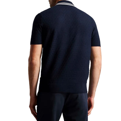 Navy - Back - Ted Baker Mens Mahana T-Stitched Regular Polo Shirt