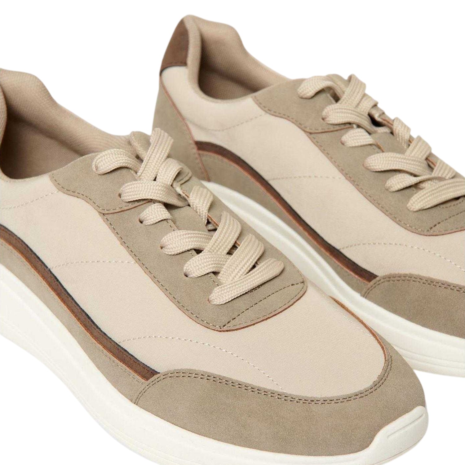 Beige - Lifestyle - Threadbare Mens Ariba Textile Trainers