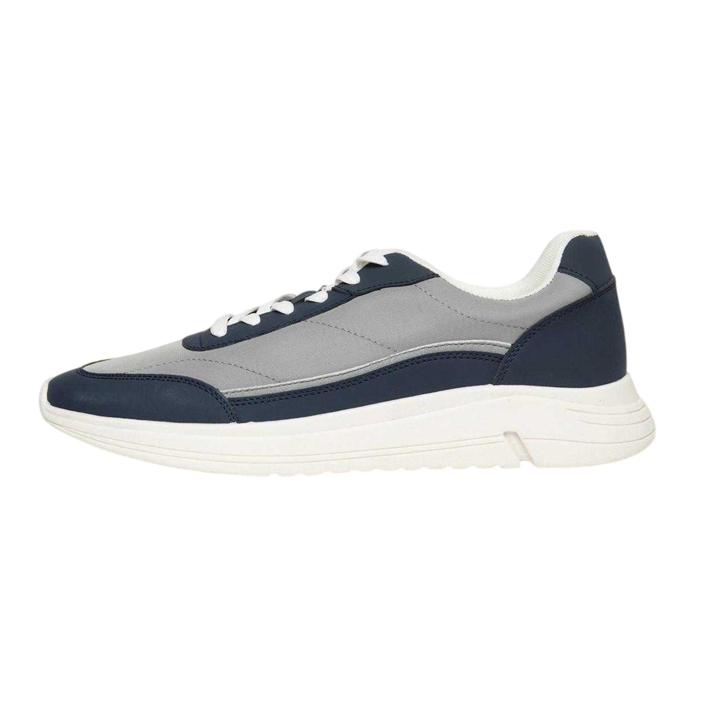 Navy - Back - Threadbare Mens Ariba Textile Trainers