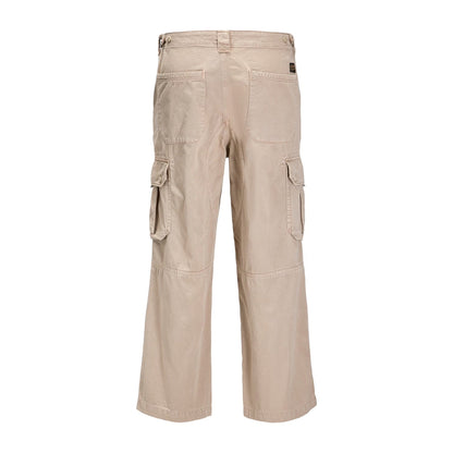 Taupe - Back - Jack And Jones Mens Atlas Wide Leg Cargo Trousers