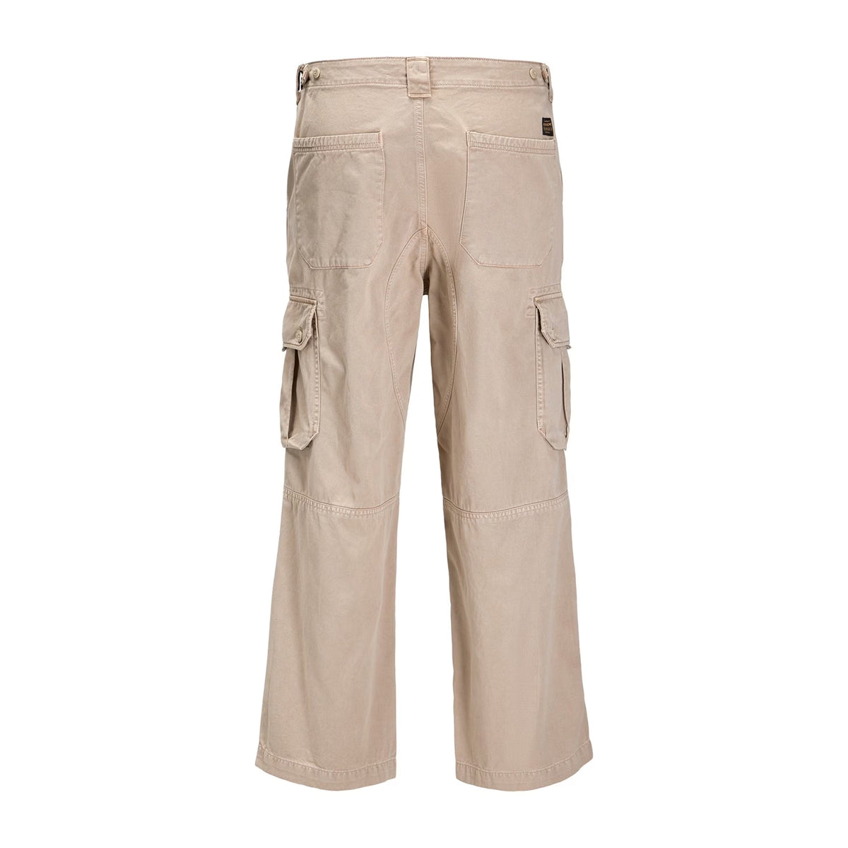 Taupe - Back - Jack And Jones Mens Atlas Wide Leg Cargo Trousers
