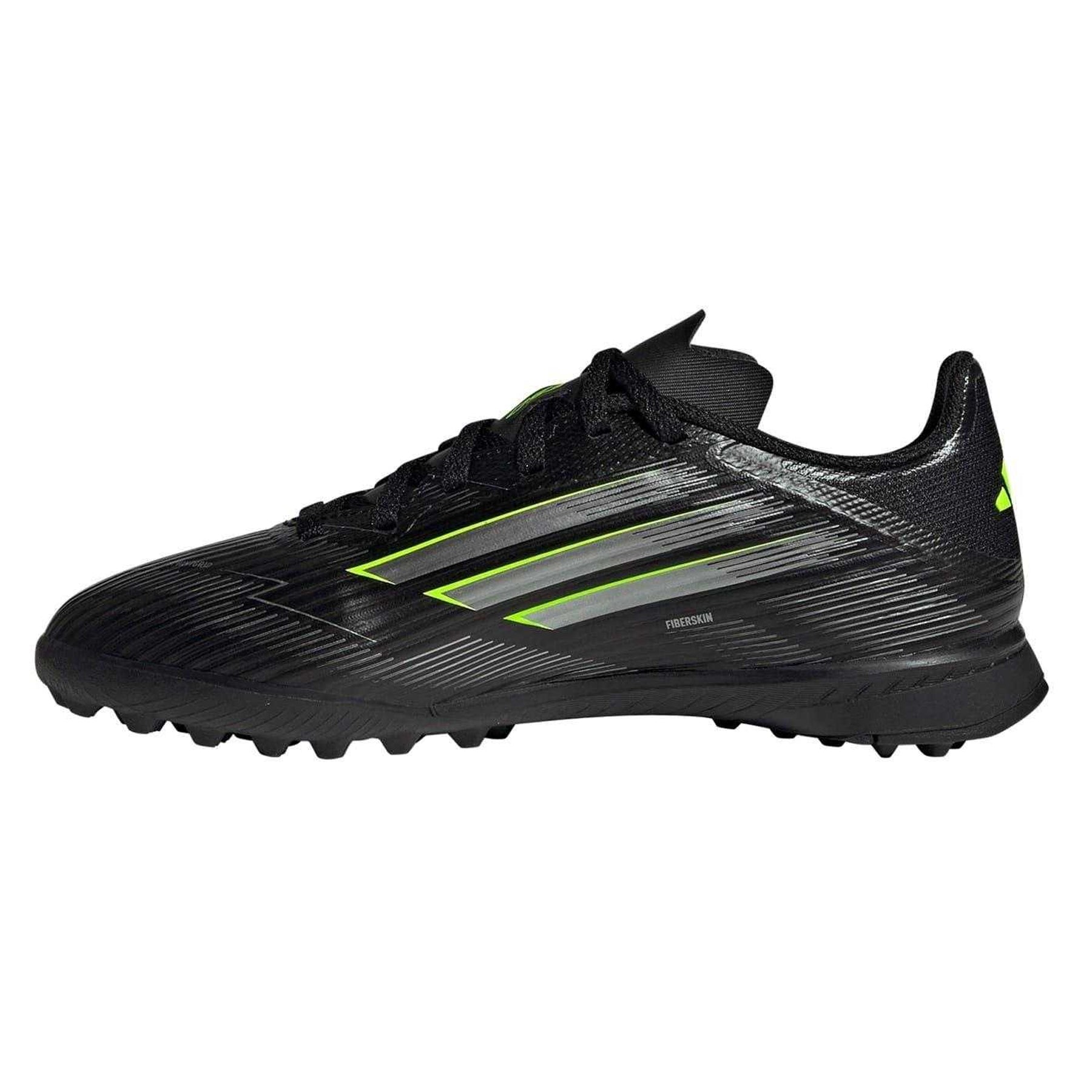 Black-Lemon - Side - Adidas Childrens-Kids F50 League Astro Turf Trainers