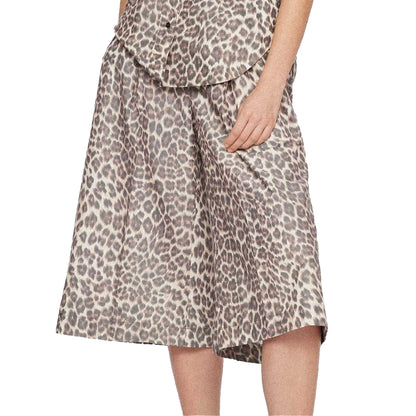 Beige-Brown-Black - Back - Boss Womens-Ladies Tanimala Leopard Print Shorts