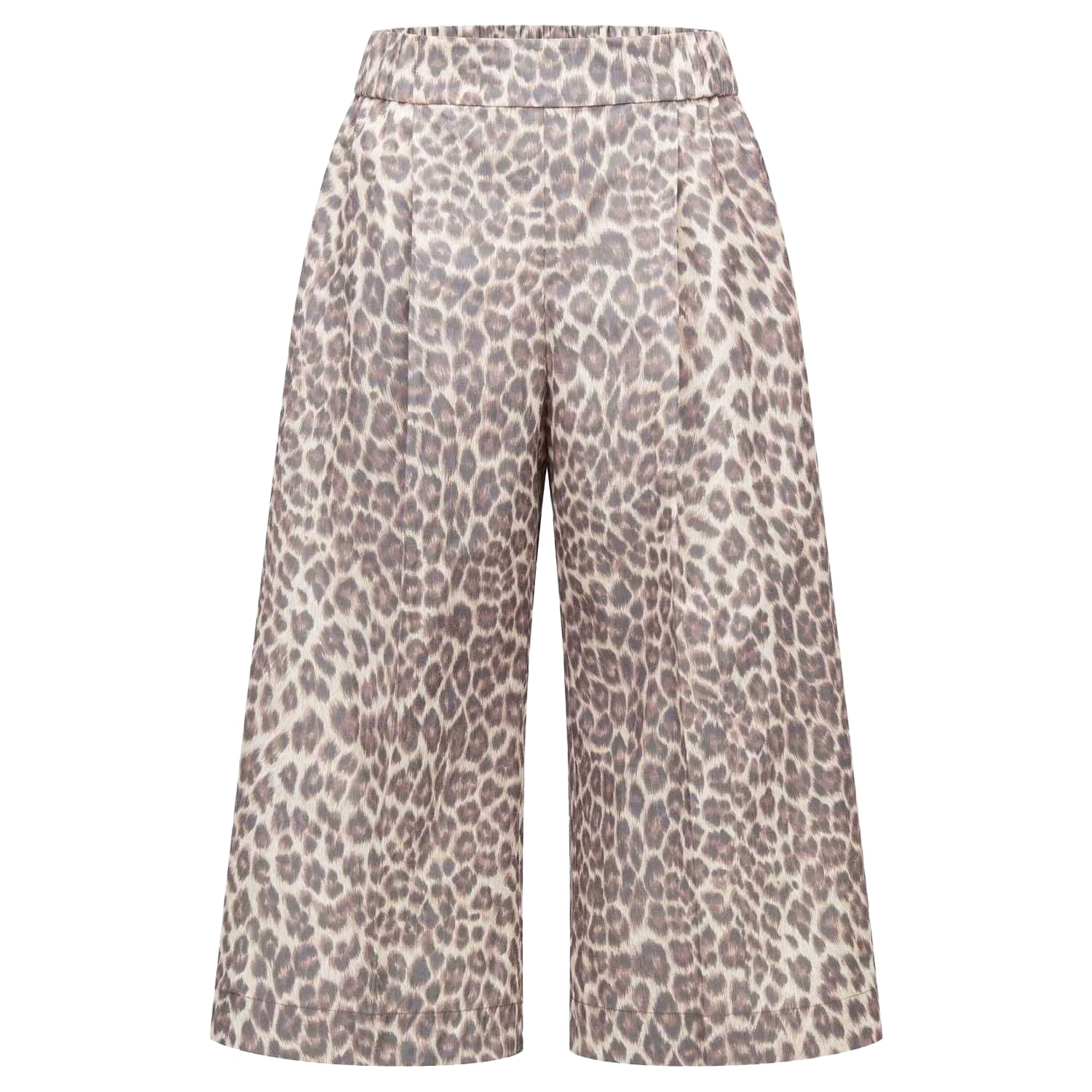 Beige-Brown-Black - Front - Boss Womens-Ladies Tanimala Leopard Print Shorts