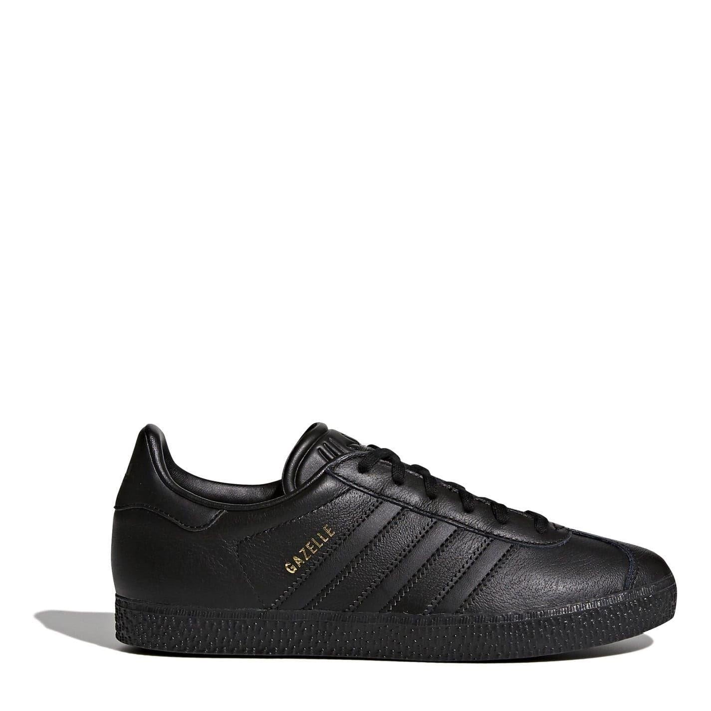 Black - Front - Adidas Childrens-Kids Gazelle Suede Trainers
