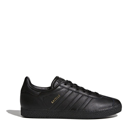 Black - Front - Adidas Childrens-Kids Gazelle Suede Trainers