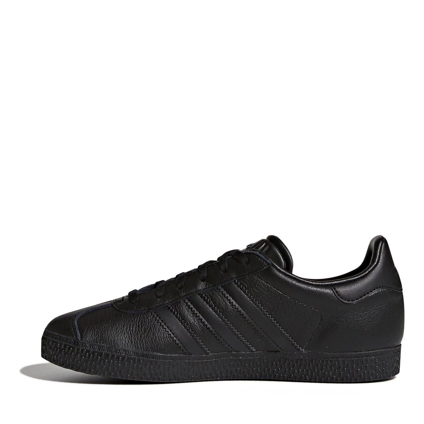 Black - Back - Adidas Childrens-Kids Gazelle Suede Trainers