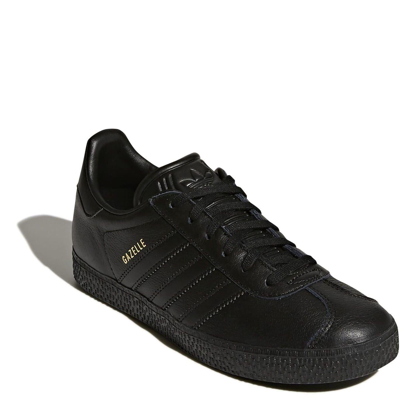 Black - Side - Adidas Childrens-Kids Gazelle Suede Trainers