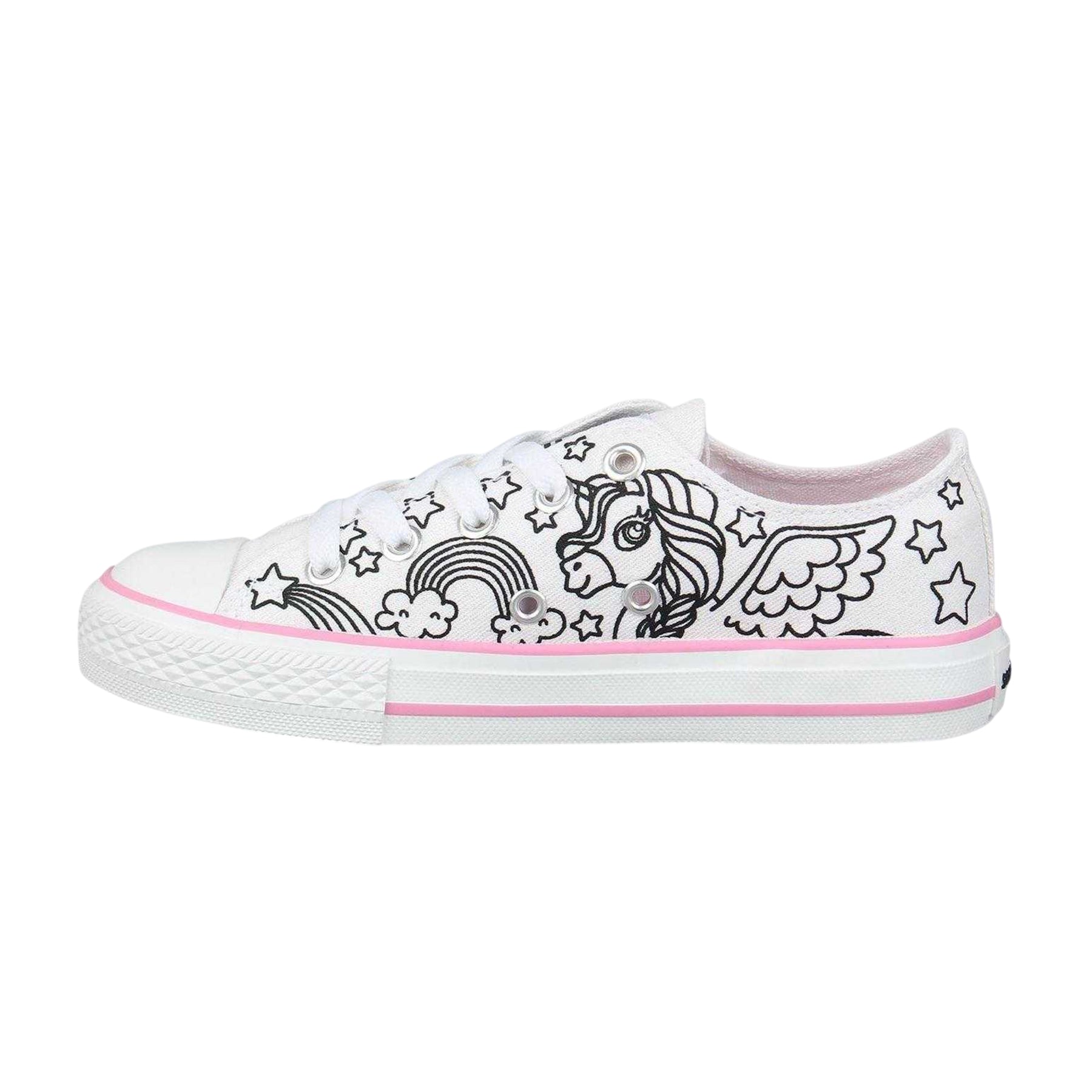 White - Back - SoulCal Childrens-Kids Unicorn Canvas Trainers