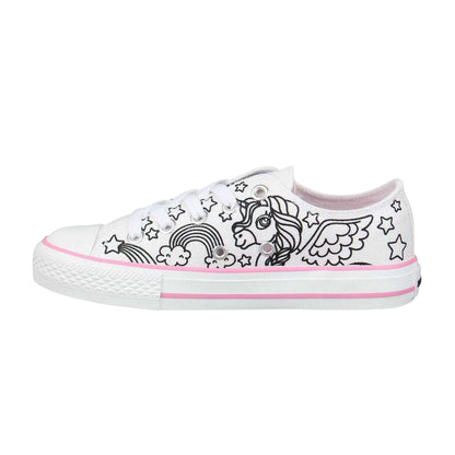 White - Back - SoulCal Childrens-Kids Unicorn Canvas Trainers