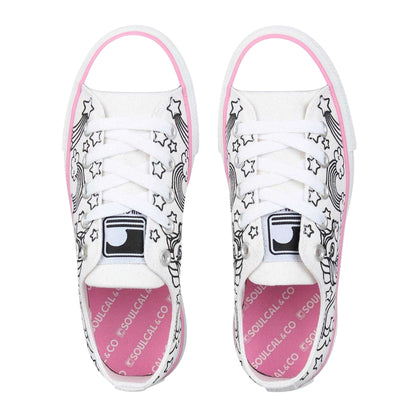 White - Side - SoulCal Childrens-Kids Unicorn Canvas Trainers