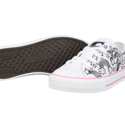 White - Lifestyle - SoulCal Childrens-Kids Unicorn Canvas Trainers