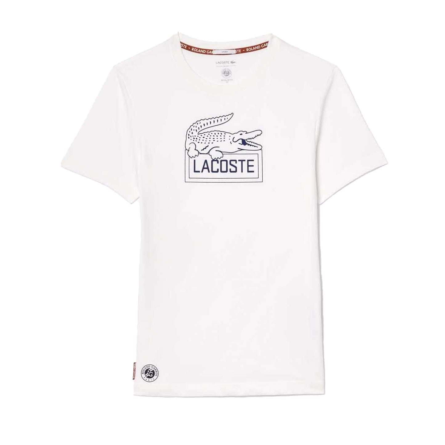 White - Front - Lacoste Unisex Adult Roland Garros Edition Ultra Dry Tennis T-Shirt