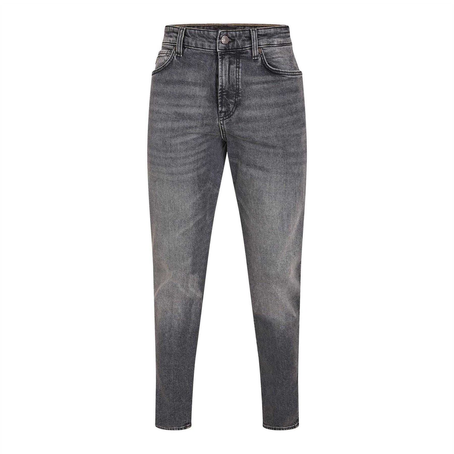 Medium Grey - Front - Boss Mens Denim 5 Pockets Slim Jeans