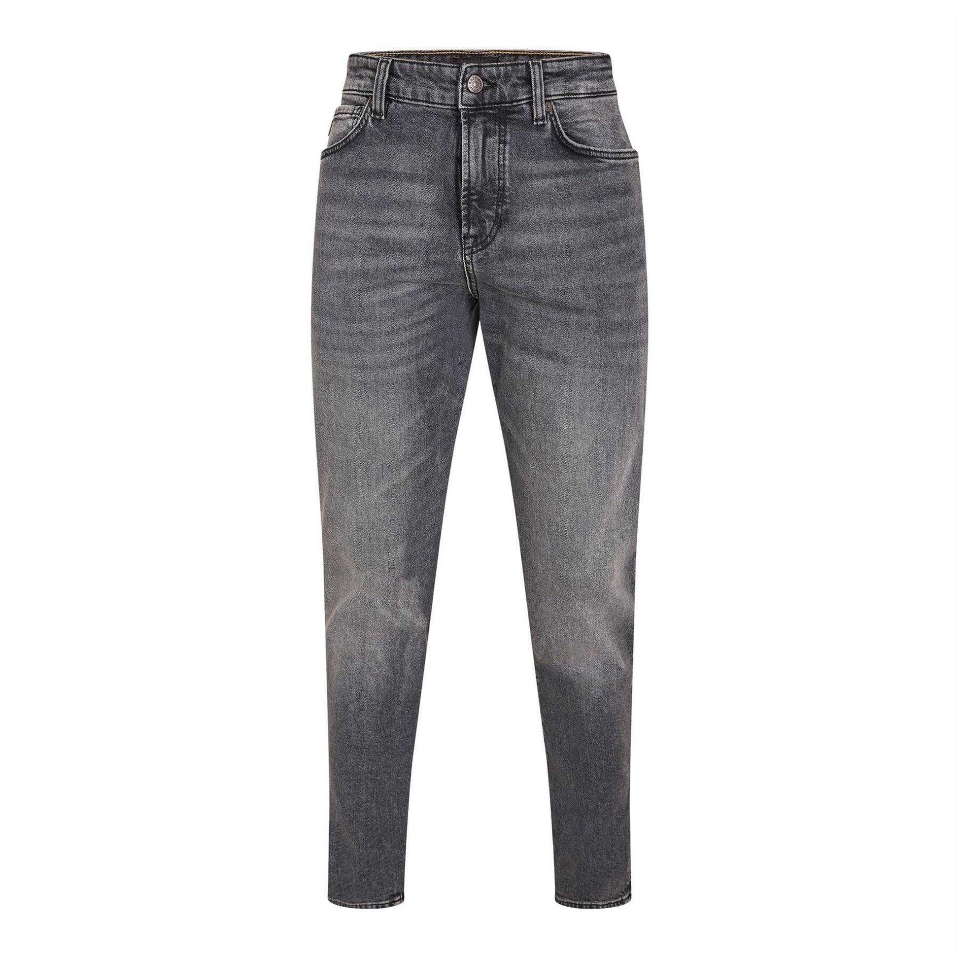 Medium Grey - Front - Boss Mens Denim 5 Pockets Slim Jeans