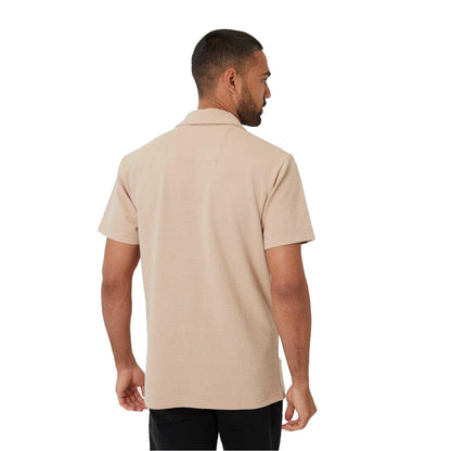 Stone - Back - Threadbare Mens Embley Solid Relaxed Fit Shirt
