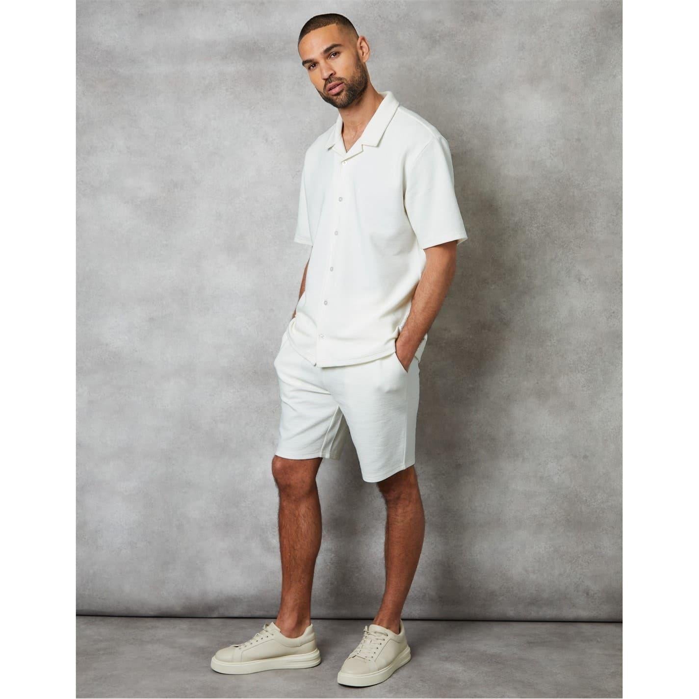 White - Back - Threadbare Mens Embley Solid Relaxed Fit Shirt
