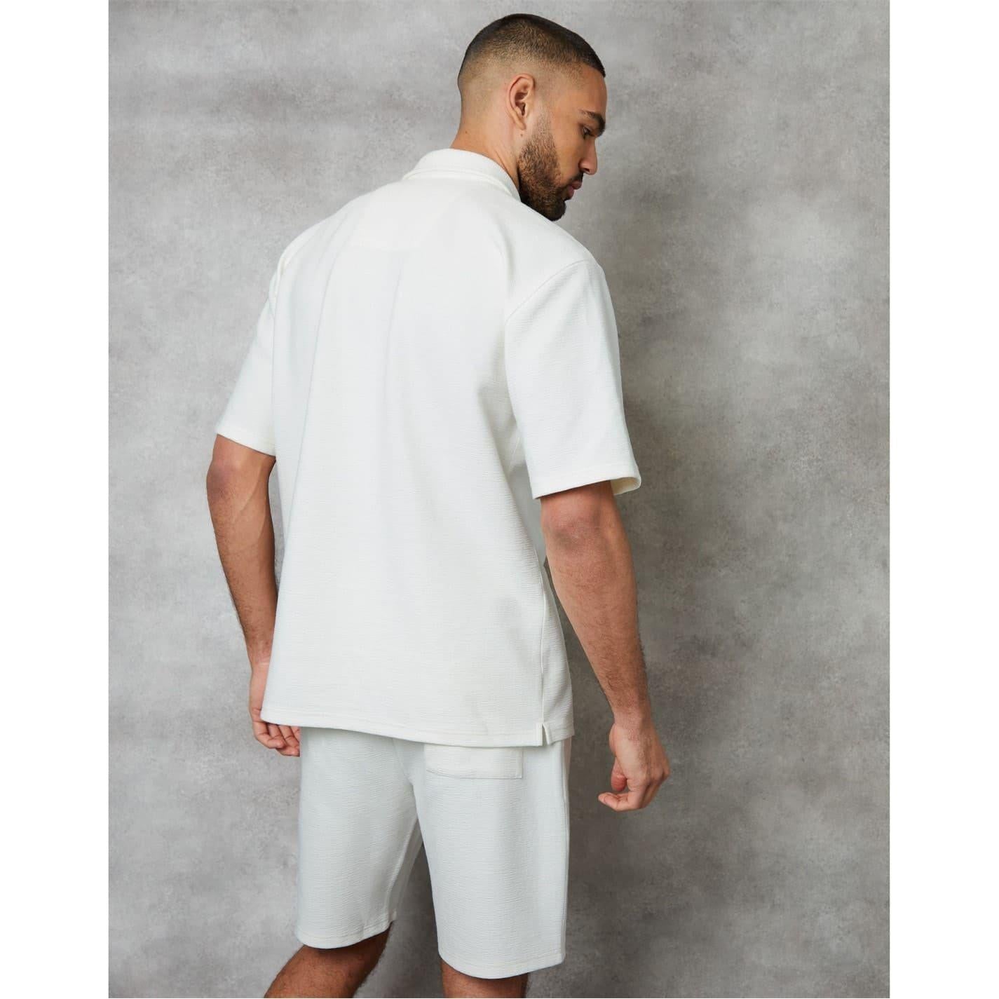 White - Side - Threadbare Mens Embley Solid Relaxed Fit Shirt