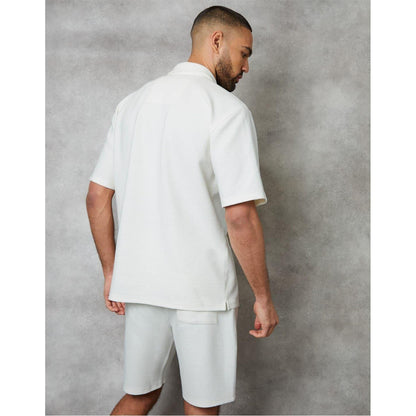 White - Side - Threadbare Mens Embley Solid Relaxed Fit Shirt