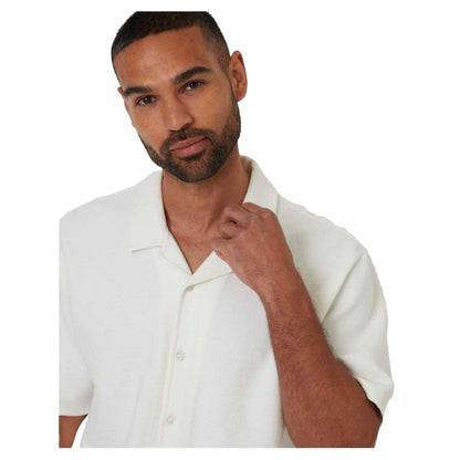 Ecru - Side - Threadbare Mens Embley Solid Relaxed Fit Shirt