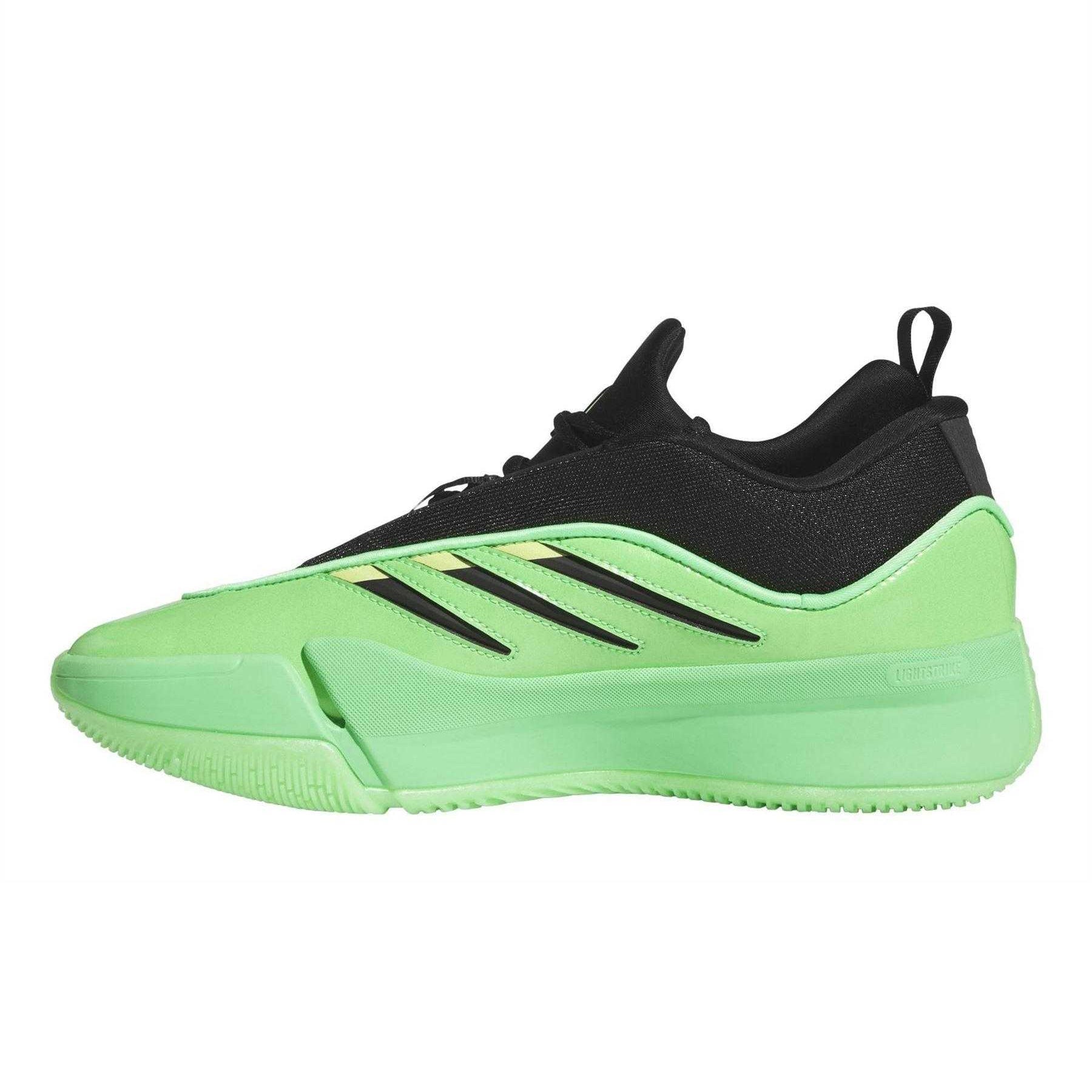 Green - Side - Adidas Mens Dame 9 Basketball Trainers