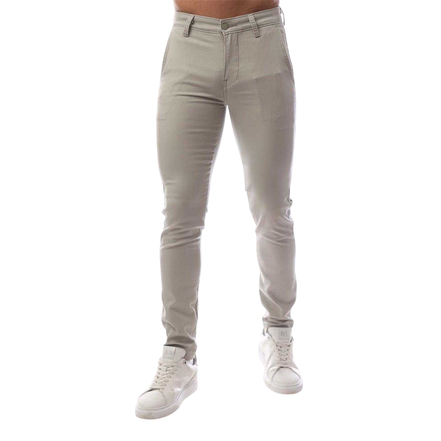Light Grey - Front - Levis Mens Plain Slim Chinos