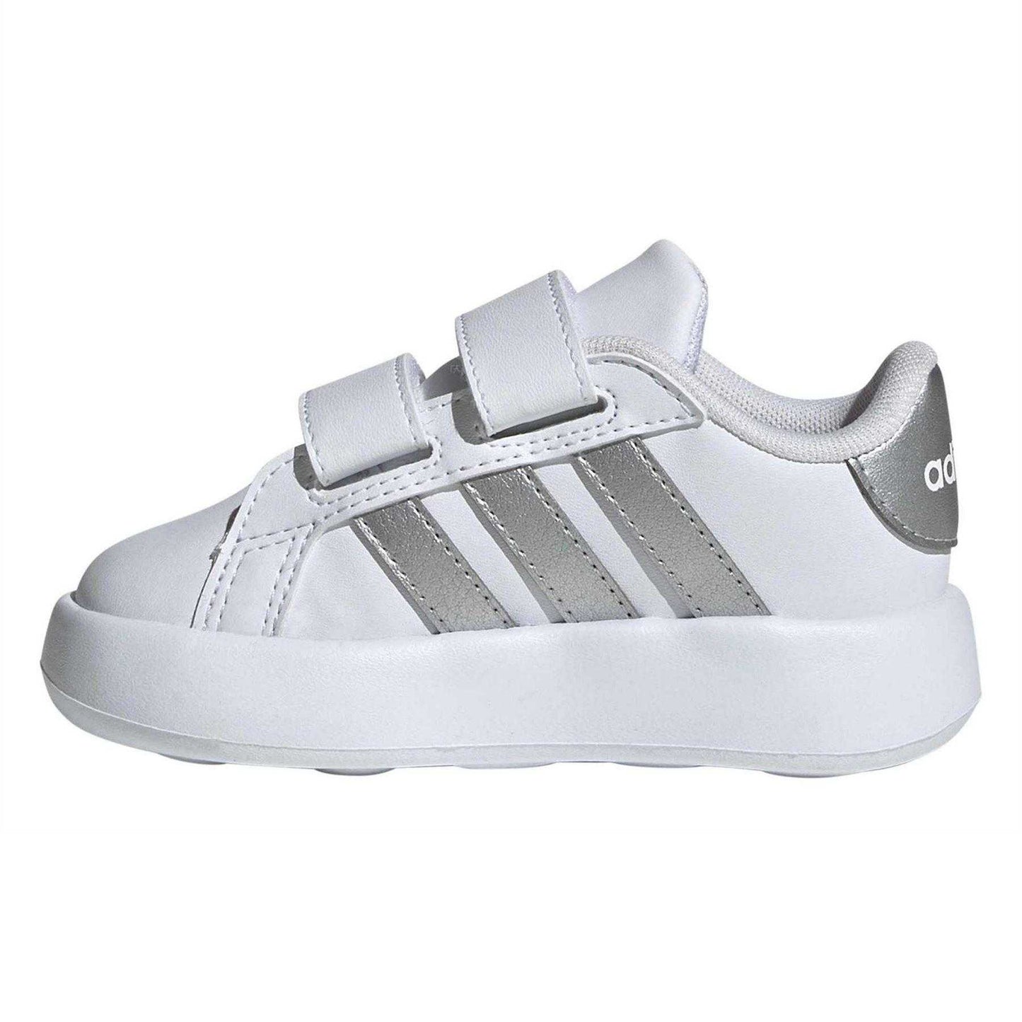 White - Side - Adidas Baby Grand Court 2.0 Trainers