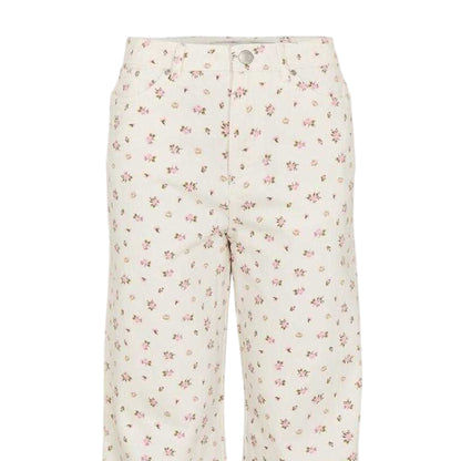 White - Back - Threadbare Womens-Ladies Soleil Floral Straight Leg Jeans
