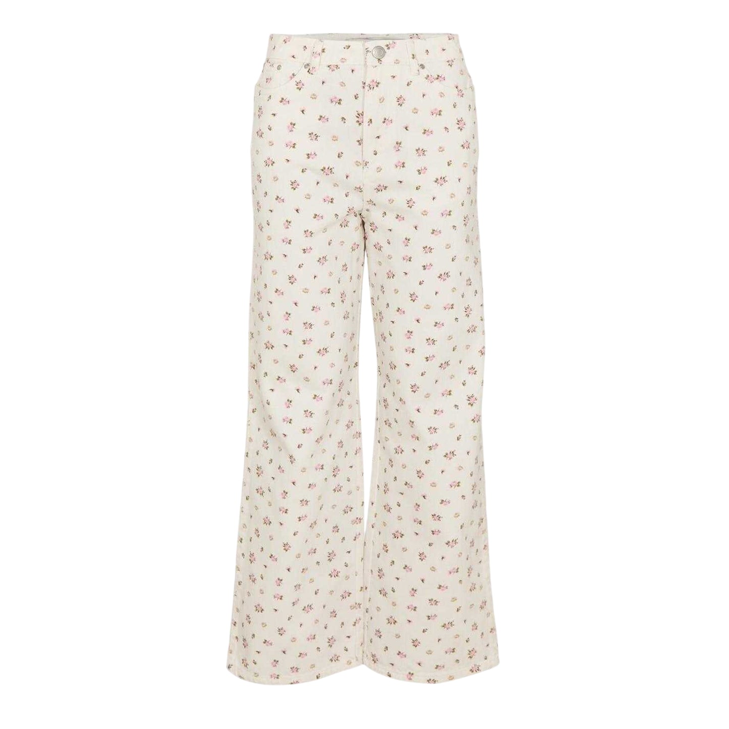 White - Front - Threadbare Womens-Ladies Soleil Floral Straight Leg Jeans