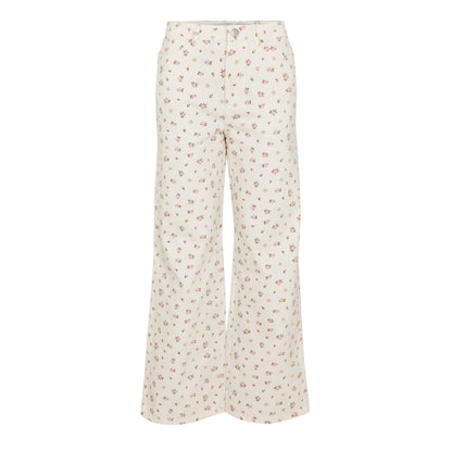 White - Front - Threadbare Womens-Ladies Soleil Floral Straight Leg Jeans