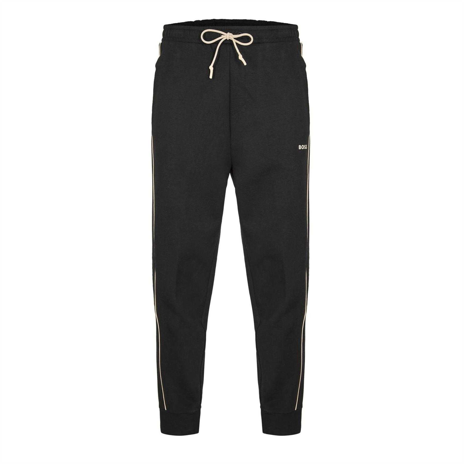Black - Front - Boss Mens Hadiko 1 Fleece Joggers