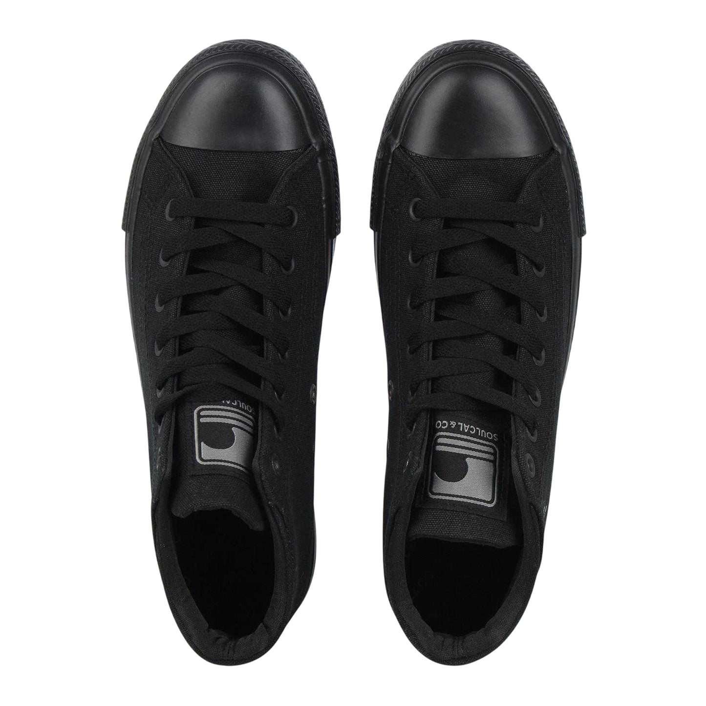 Black - Side - SoulCal Childrens-Kids Canvas High Top Trainers