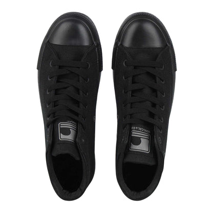 Black - Side - SoulCal Childrens-Kids Canvas High Top Trainers